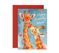 Central 23 Birthday Card - 'GIRAFFE MUM' - Perfect for Celebrating a Mum’s Special Day with a Touch of Fun and Charm - Ideal for Adding a Unique Twist to Her Birthday - Comes with Stickers