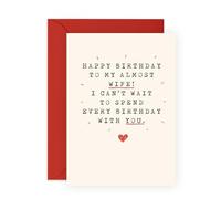 Central 23 Birthday Greeting Card - 'ALMOST WIFE' - Perfect for Celebrating a Special Birthday with Humor and Love - Ideal for Fiancées, Partners, and Soon-to-Be Wives - Comes with Stickers