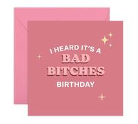 Central 23 Birthday Greeting Card - 'BAD BITCHES BIRTHDAY' - Perfect for Celebrating with Attitude & Flair - Ideal for Friends Who Love a Bold and Empowering Birthday Greeting - Comes With Stickers