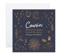 Central 23 Birthday Greeting Card - 'COUSIN, FRIENDS, CHOICE' - Perfect for Celebrating a Special Day with Love and Fun - Ideal for Awesome Cousins Family Friends Besties BFFs - Comes With Stickers