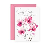 Central 23 Birthday Greeting Card - 'LOVELY AUNTIE' - Perfect for Celebrating Her Special Day with Love and Joy - Ideal for Aunts to Show How Much They’re Appreciated - Comes With Stickers