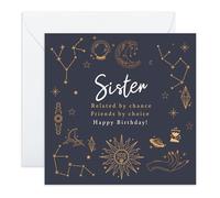 Central 23 Birthday Greeting Card - 'SISTER, FRIENDS, CHOICE' - Perfect for Celebrating a Special Day with Love and Joy - Ideal for Super Sisters Siblings Best Friends BFFs - Comes With Stickers