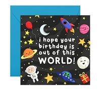 Central 23 Boy Birthday Card - Kids Birthday Card - Space Planets Rocket for Children, Boys, Son, Grandson, Nephew - Comes With Fun Stickers Made In The Uk