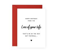 Central 23 Boyfriend Birthday Card Funny - Football Greeting For Husband - 'Love of Your Life' - Partner Birthday Card For Him Men Males Spouse - Comes With Fun Stickers