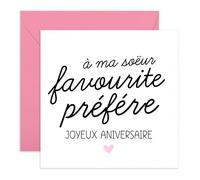 Central 23 - Carte d'Anniversaire pour Sœur ou Belle-sœur - Design À ma Sœur Préférée - Cadeau de la part d'un Frère ou d'une - Avec Autocollants