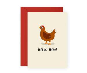 Central 23 Cheerful Greeting Card - 'HELLO HEN' - Perfect for Celebrating Friendships and Fun Times - Ideal for Him, Her, Friends, Family, and Anyone Who Loves a Playful Touch - Comes With Stickers
