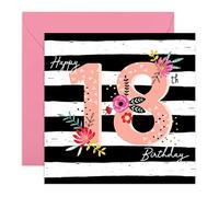 Central 23 - Cute 18th Birthday Card for Girls - 'Happy 18th Birthday' - Pretty Greeting for Her - Sister's Gift - Ideal for Daughter - Comes with Fun Stickers