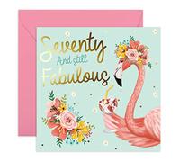 Central 23 - Cute 70th Birthday Card for Women - 'Seventy And Still Fabulous' - Sweet 70th Birthday Cards for Her - Cheeky 70th Birthday Cards for Men - Pretty Design - Comes with Fun Stickers