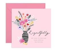 Central 23 Declined Wedding Invitations Response - Vase Regretfully Decline Invite - Rsvp Reply Card From Entourage - Wedding Invitations Groom Bride - Wedding Regret Card - Comes With Fun Stickers