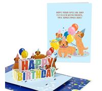 Central 23 Dog Birthday Card - Dog Pop Up Cards - Treats Tail Wags And Love - 3D Popup - Funny Gifts For Dog mum Dad Pet Owners - Pop Up Birthday Cards For Men Women - Comes With Stickers