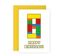 Central 23 Eighth Birthday Card For Boys - 8 Building Block - Happy 8th Birthday Greeting Card For Kids - Eight Years Old - Milestone Baby Cards Age Eight - Child - Comes With Sticker