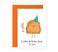 Central 23 Friend Birthday Card Female - Funny Birthday Cards for Men and Women - 'A Little Birthday Toast' For Mum Dad Grandpa Nana - Him Her - Sister Birthday Card - Comes With Stickers