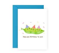Central 23 Friend Birthday Cards For Women Men - Hap-pea Birthday To You - Pun - Funny Birthday Card For Son Daughter Niece Nephew - Gifts For Him Her - Comes With Stickers