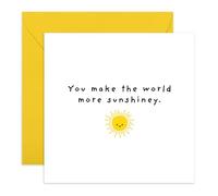 Central 23 Friendship Card - 'You Make The World More Sunshiney' - Cute Positive Happy Greeting Card For Best Friend Sister Mum Daughter - Thinking Of You Card - Comes With Stickers