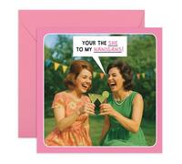 Central 23 Friendship Card - 'You're The She To My Nanigans' - Retro Humour Card For Women Girls Friends Bestie BFF Sister Girlfriend - Just Because Birthday Card - Comes With Stickers