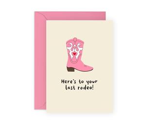 Central 23 Fun Greeting Card - 'LAST RODEO BOOTS' - Perfect for Celebrating Good Times and Western Spirit - Ideal for Her, Friends, Family, and Anyone Who Loves Country Life - Comes With Stickers