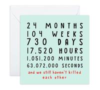 Central 23 - Funny 2nd Anniversary Cards for Her - '2 Years And We Haven't Killed Each Other' - Funny Anniversary Cards for Couples - Ideal Anniversary Cards for Him - Comes with Fun Stickers