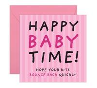 Central 23 Funny Baby Shower Card - New Baby Congratulations Card for Mum, Parents, Friends, Family - Gender Reveal Congrats Push Present Comes With Cute Stickers