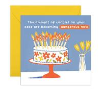 Central 23 Funny Birthday Card - 'Candles On Your Cake Are Dangerous Now' - For Men Women Mum Dad Friends - Quirky Fire Humour Aging Joke - Comes With Stickers