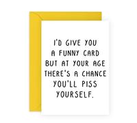 Central 23 Funny Birthday Cards for Men - Birthday Card for Husband - 'P*ss Yourself' - 40th 50th 60th Birthday Gifts for Men - Retirement Card for Women - For Mum and Dad - Comes with Stickers