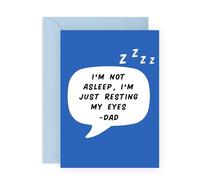 Central 23 Funny Card - 'I'M NOT ASLEEP, DAD, I’M JUST RESTING MY EYES' - For Dads Daddy's Pops Father - Perfect for Sharing a Laugh - Ideal for Any Occasion or Just Because - Comes with Stickers