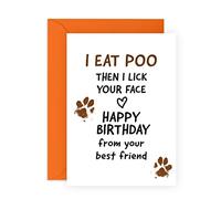 Central 23 Funny Greeting Card for Pet Owners - Birthday Card for Dog Lovers - 'Then I Lick Your Face' - Birthday Card for Fur Mum and Dad - Gift from Pet - Hilarious Greeting Card for Men and Women