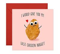 Central 23 Funny Wedding Anniversary Card - Valentine Cards for Him Her - 'Last Chicken Nugget' - I Love You Gifts for Husband or Wife - Valentines For Kids - Comes with Fun Stickers