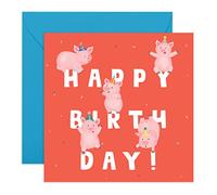 Central 23 Girls Birthday Card - Farm Animals Birthday Cards for Boys - Happy Birthday Letter Pigs - Comes With Fun Letters - Made in the UK Recyclable