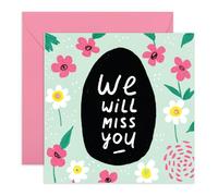 Central 23 Goodbye Leaving Card - 'We Will Miss You' - Floral Flowers Design - Farewell Retirement Moving On Coworker Colleague Friend Teacher - Going Away - Comes With Stickers