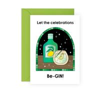 Central 23 Greeting Card - 'BE GIN CELEBRATIONS' - Perfect for Toasting to Special Moments with a Fun Gin-Inspired Design - Ideal for Gin Lovers, Friends, Family, Everyone - Comes with Stickers