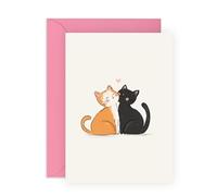 Central 23 Greeting Card - 'CATS HEARTS' - Perfect for Adding a Purr-fectly Sweet Touch to Any Occasion - Ideal for Cat Lovers Him Her Husband Wife Girlfriend Boyfriend Spouse - Comes with Stickers