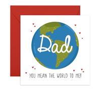 Central 23 Greeting Card - 'DAD, YOU MEAN THE WORLD' - Perfect for Expressing Love and Appreciation - Ideal for Celebrating Your Amazing Dad, Father, or Daddy on Any Occasion - Comes With Stickers
