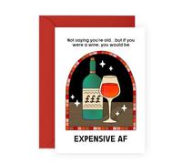Central 23 Greeting Card - 'EXPENSIVE WINE' - Perfect for Celebrating a Class and a Fine Wine Theme - Ideal for Wine Lovers, Friends, Family, Besties, BFF's, Friends, Brother - Comes with Stickers