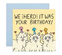 Central 23 Greeting Card - 'HERD IT WAS YOUR BIRTHDAY' - Perfect for Celebrating Birthdays with a Cute Herd Theme - Ideal for Friends Family or Anyone Who Loves Animals - Comes with Stickers