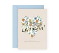 Central 23 Greeting Card Husband - Wonderful Man - Gift for Partner, Treasure & Men - Valentine's Day Card for Him - Romantic Card - Includes Funny Stickers