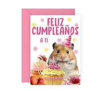 Central 23 Hámster Tarjeta Cumpleaños Lindo Animal Hombre Mujer Mamá Abuela Viene Con Pegatinas Regalo Cumpleaños Lindo Regalo Por