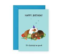 Central 23 Happy Birthday Card For Him Her - GUINEA PIG BIRTHDAY - Funny Animal Puns - Birthday Jokes For Friends Daughter Son Mum Dad - Gifts For Men and Women - Comes With Fun Stickers