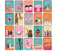 Central 23 Happy Birthday Cards Bulk - Pack Of 20 - Assorted Cards With Envelopes All Occasion - 105 x 148 mm - Funny Sassy Animals - Comes With Box And Cute Stickers - Gift For Women Men