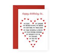 Central 23 Happy Birthday Husband Cards From Wife - To My Lover, My Soulmate, Travel Buddy - Boyfriend Birthday Cards - Sweet Girlfriend Birthday Card - Hearts Gifts - Come With Fun Stickers