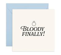 Central 23 Happy Engagement Card for Couple - Finally You Two - Funny Wedding Congratulations For Him Her Friends Husband Wife - Comes With Stickers and Envelope