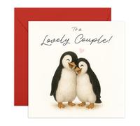 Central 23 Happy Engagement Card - To A Lovely Couple - Penguin Wedding Congratulations For Newly Engaged Friends Fiance Husband Wife - Comes With Stickers