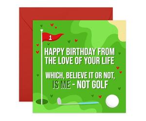 Central 23 Husband Birthday Card From Wife - From The Love Of Your Life Not Golf - Boyfriend Birthday Card - Funny Golf Gifts For Men - For Partner Fiancee Couple - Comes With Stickers