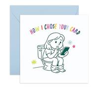 Central 23 Husband Birthday Card Funny - 'How I Chose Your Card' Toilet Humour Cartoon Woman On Loo - Hilarious Joke Card For Sister Mum Dad Friend Brother - Comes With Stickers