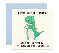 Central 23 Love Greeting Card From Boyfriend Valentines - Arms Not Long Enough Dinosaur - Sweet Anniversary Ideas For Wife - Girlfriend Birthday Card - I Love You Gifts For Her - Comes With Stickers