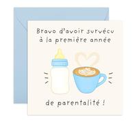 Central 23 Parentalité Carte Première Année Maman Papa Félicitations Sœur Vient Avec Stickers Cadeau Anniversaire Cadeau Mignon Par