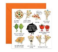 Central 23 Pizza Birthday Puns - Funny Birthday Card - Italian Themed Gift for Him Her - Mum Dad Birthday Cards - Greeting Cards For Pizza Lover - Comes With Fun Stickers