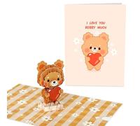 Central 23 Pop-up Anniversary Greeting Cards For Boyfriend Girlfriend - I Love You Berry Much - Valentine Card For Husband Wife Son Daughter - 3D Love Popup Cards Funny - Comes With Stickers