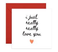 Central 23 Romantic Greeting Card - 'I JUST REALLY LOVE YOU' - Perfect for Expressing Deep Affection with Sweet Sentiment - Ideal for Partner Wife Husband Girlfriend Boyfriend - Comes With Stickers