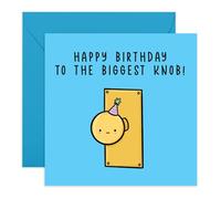 Central 23 Rude Birthday Card - 'Happy Birthday To The Biggest Knob' - British Joke Humour For Friends Boyfriend Girlfriend Men Women Husband Wife - Cheeky Raunchy Bday Card - Comes With Stickers