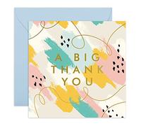 Central 23 - Thank You Card Single - 'A Big Thank You' - for Nurses Doctors Wedding Baby Shower - Gratitude Card - Blank Inside - Comes with Fun Stickers